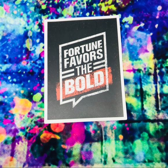 Fortune Favors The Bold Motivational Mini Poster Stickers Decor - Picture 4 of 4